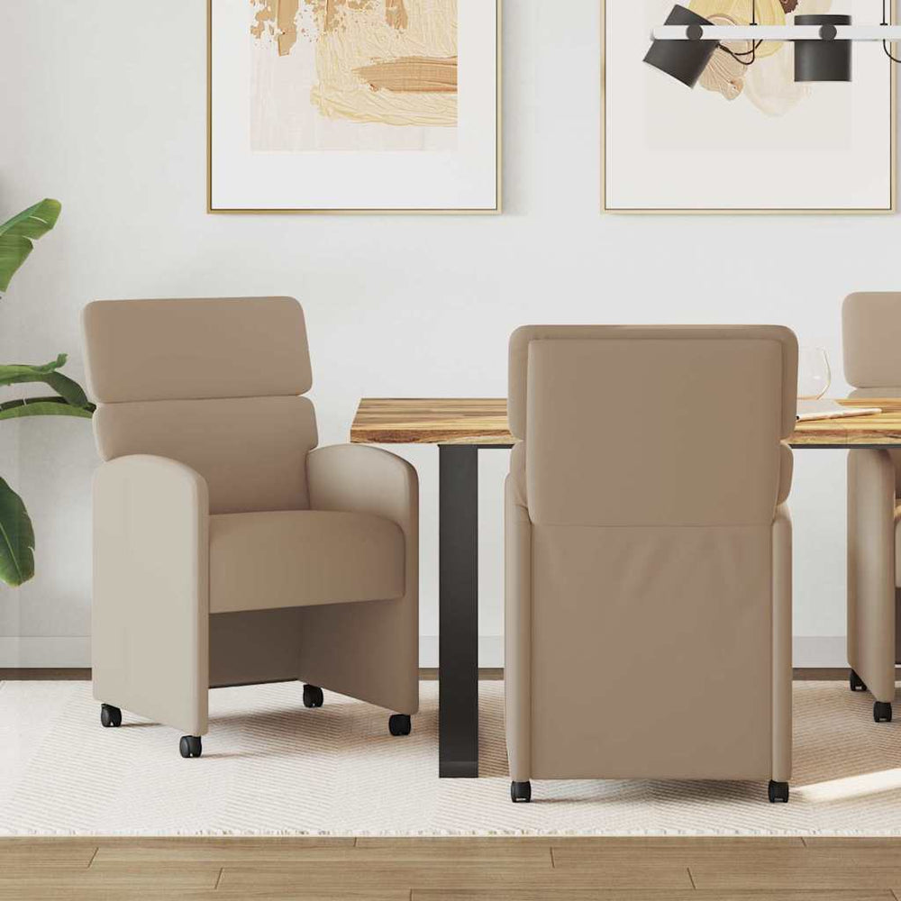 Esszimmerstühle mit Rollen Cappuccino 2er Set