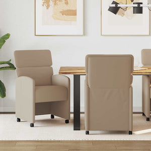 Esszimmerstühle mit Rollen Cappuccino 2er Set