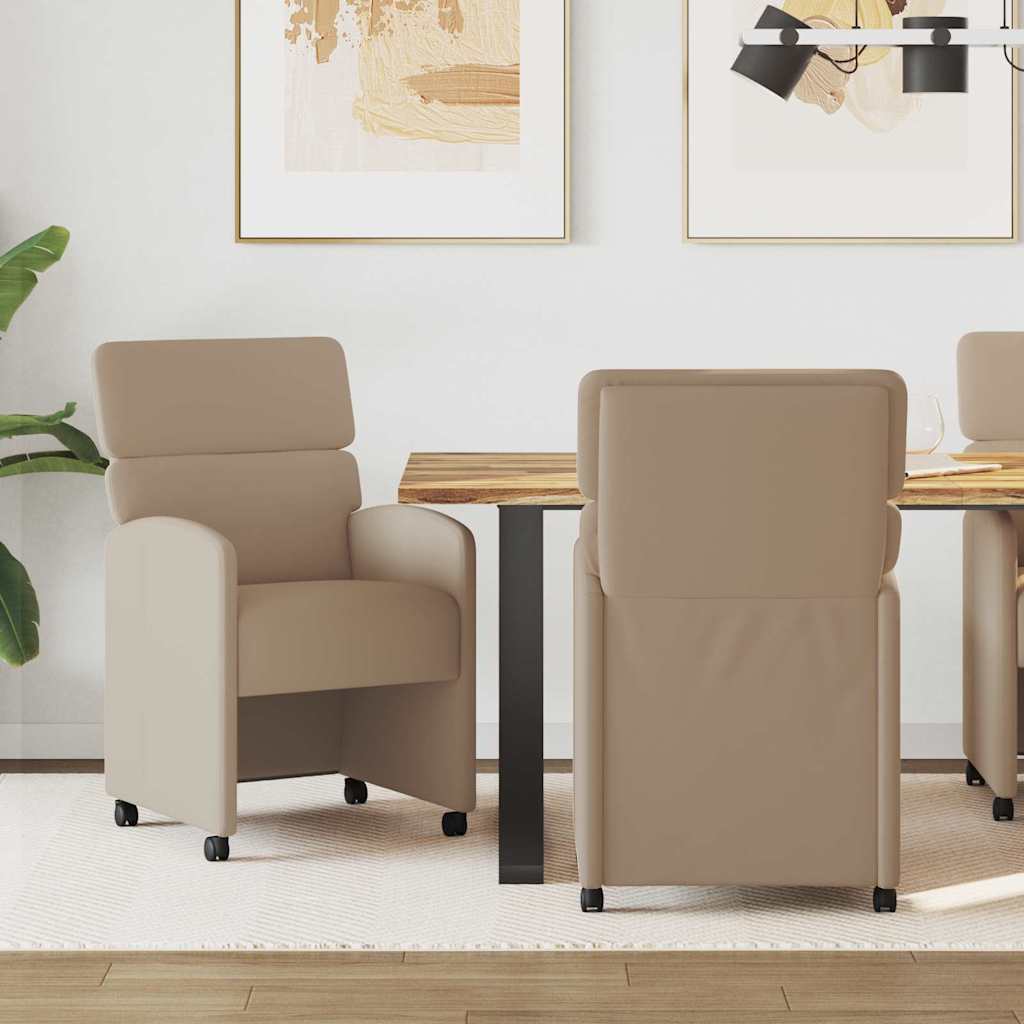 Esszimmerstühle mit Rollen Cappuccino 2er Set