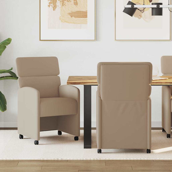 Esszimmerstühle mit Rollen Cappuccino 2er Set