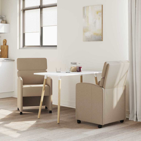 Esszimmerstühle mit Rollen Cappuccino 2er Set