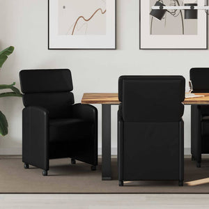 Esszimmerstühle mit Rollen Schwarz 2er-Set