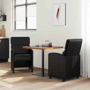 Esszimmerstühle mit Rollen Schwarz 2er-Set