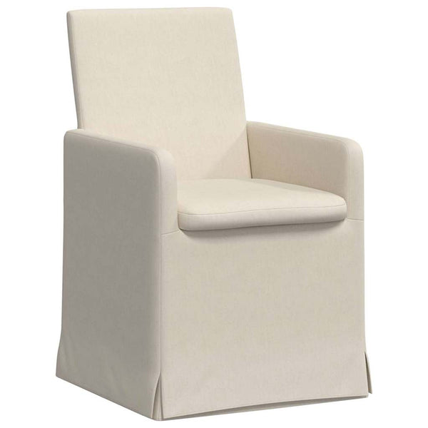 Esszimmerstühle Beige Leinen mit Rädern (2er-Set)