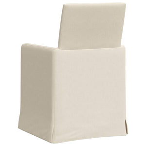 Esszimmerstühle Beige Leinen mit Rädern (2er-Set)