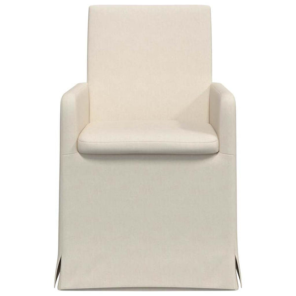 Esszimmerstühle Beige Leinen mit Rädern (2er-Set)