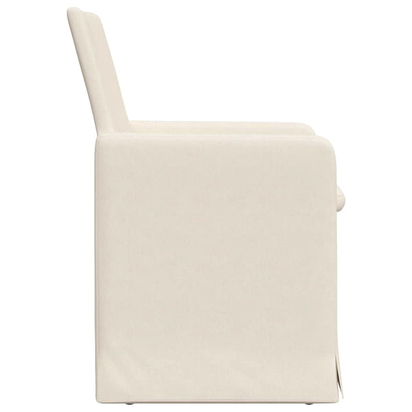 Esszimmerstühle Beige Leinen mit Rädern (2er-Set)