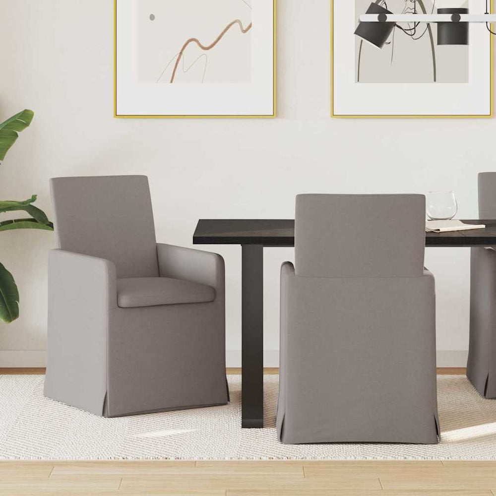 Esszimmerstühle 2er Set Taupe Stoff