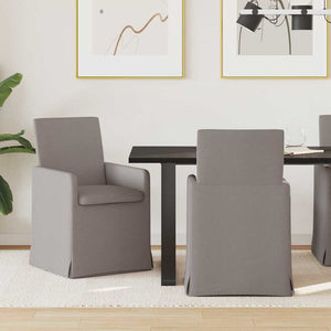 Esszimmerstühle 2er Set Taupe Stoff