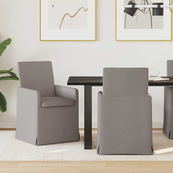 Esszimmerstühle 2er Set Taupe Stoff