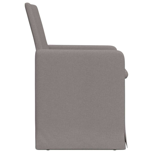 Esszimmerstühle 2er Set Taupe Stoff