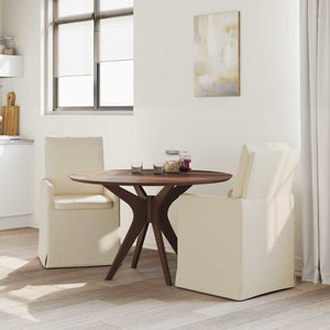 Beige Leinen Esszimmerstühle, 2er-Set