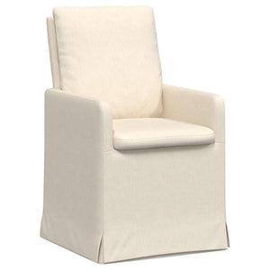 Beige Leinen Esszimmerstühle, 2er-Set