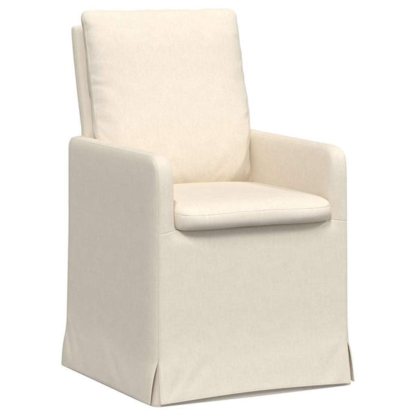Beige Leinen Esszimmerstühle, 2er-Set