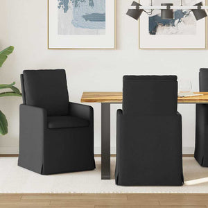 Esszimmerstühle 2er Set Schwarz Stoff