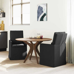 Esszimmerstühle 2er Set Schwarz Stoff