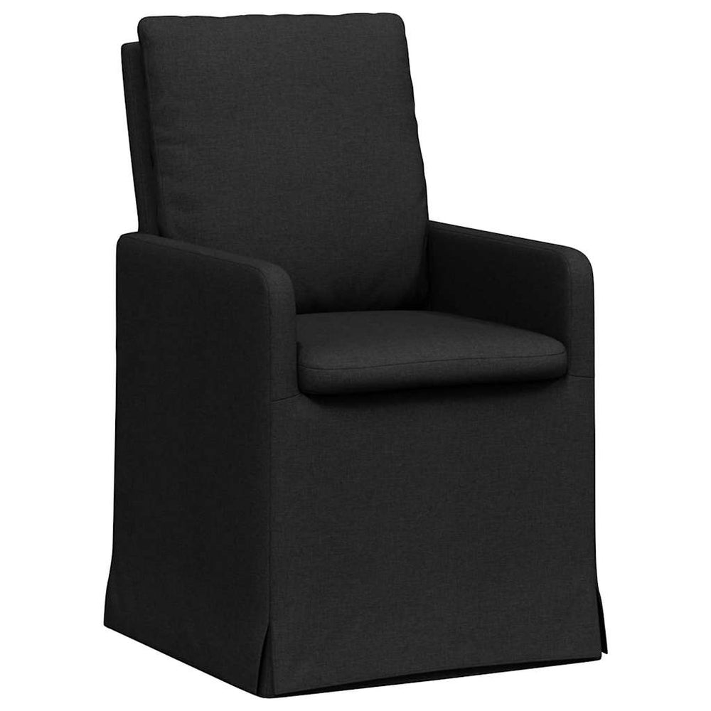 Esszimmerstühle 2er Set Schwarz Stoff