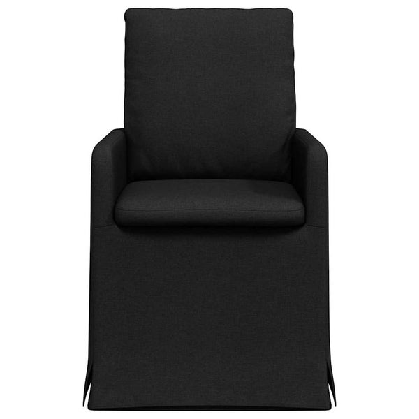 Esszimmerstühle 2er Set Schwarz Stoff