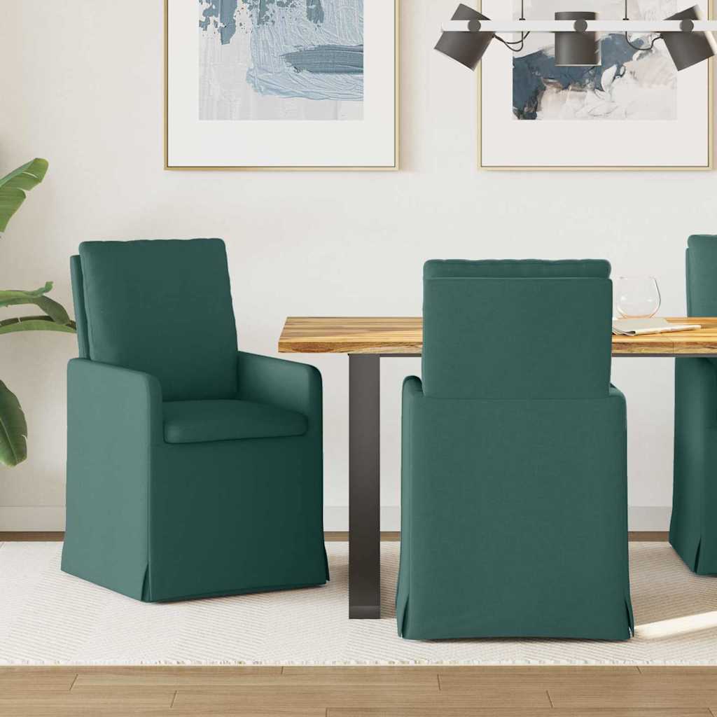 Esszimmerstühle Dunkelgrün Stoff 2er Set
