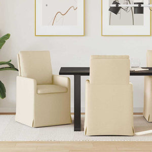 Esszimmerstühle Creme Stoff 2er Set