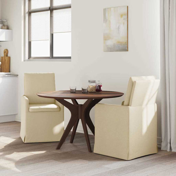 Esszimmerstühle Creme Stoff 2er Set