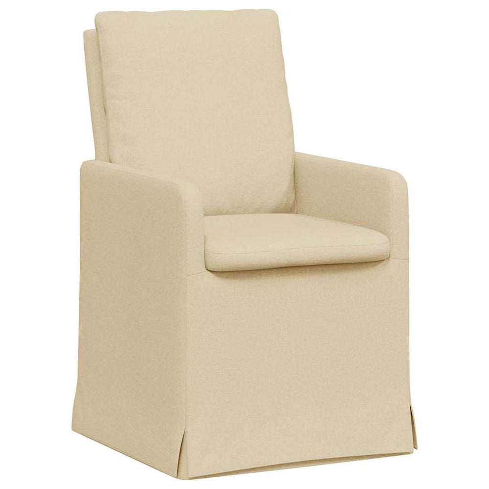 Esszimmerstühle Creme Stoff 2er Set