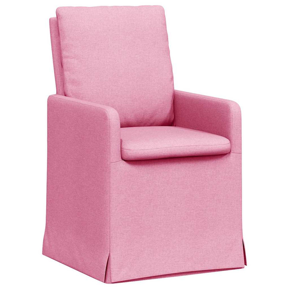 Esszimmerstühle 2er Set Rosa Stoff