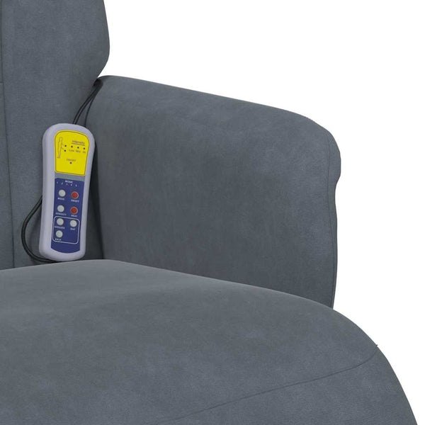 Massage Relaxsessel Dunkelgrau Samt