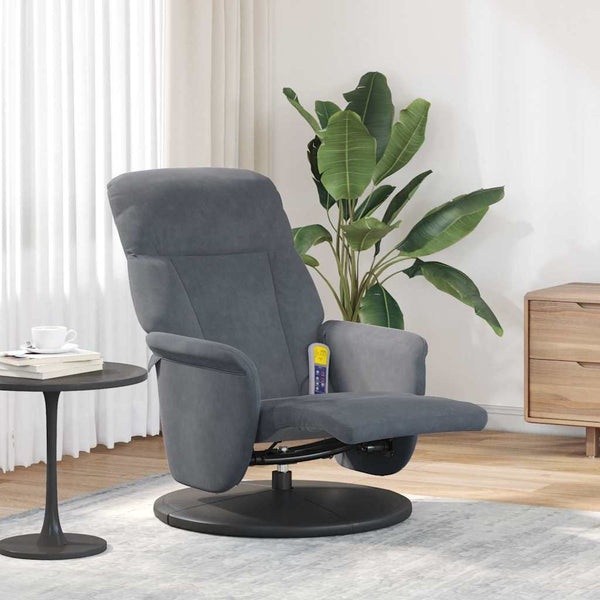 Massage Relaxsessel Dunkelgrau Samt