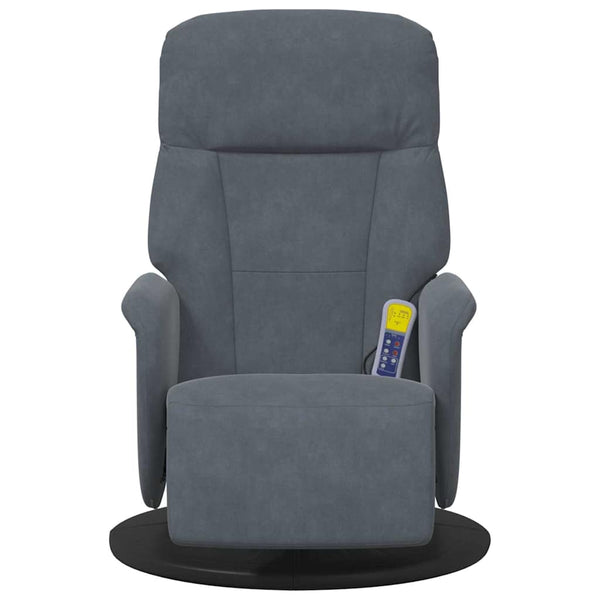 Massage Relaxsessel Dunkelgrau Samt