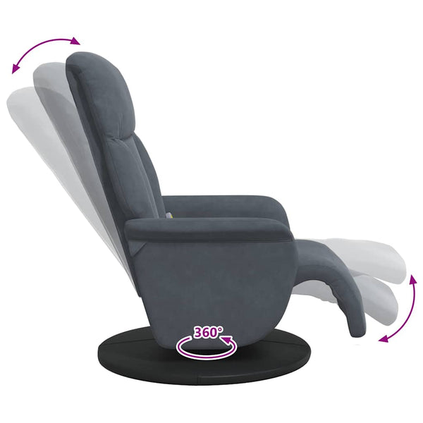 Massage Relaxsessel Dunkelgrau Samt