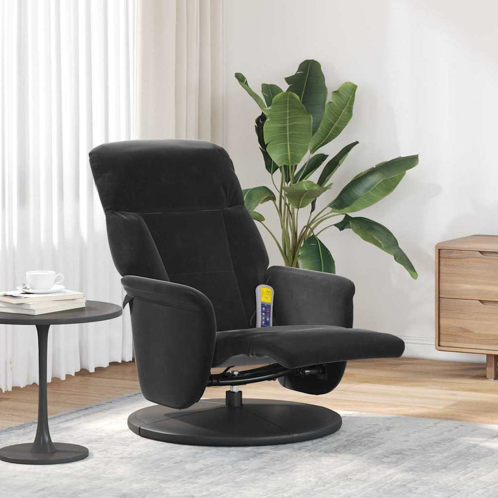 Massage Relaxsessel Schwarz Samt