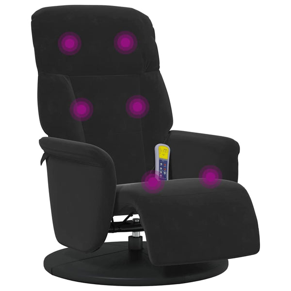 Massage Relaxsessel Schwarz Samt