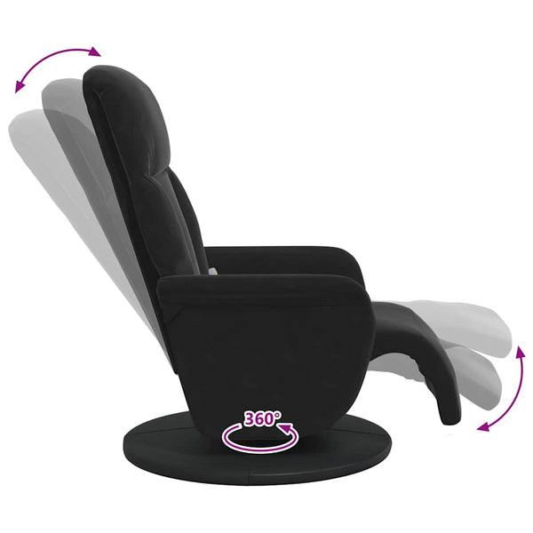 Massage Relaxsessel Schwarz Samt