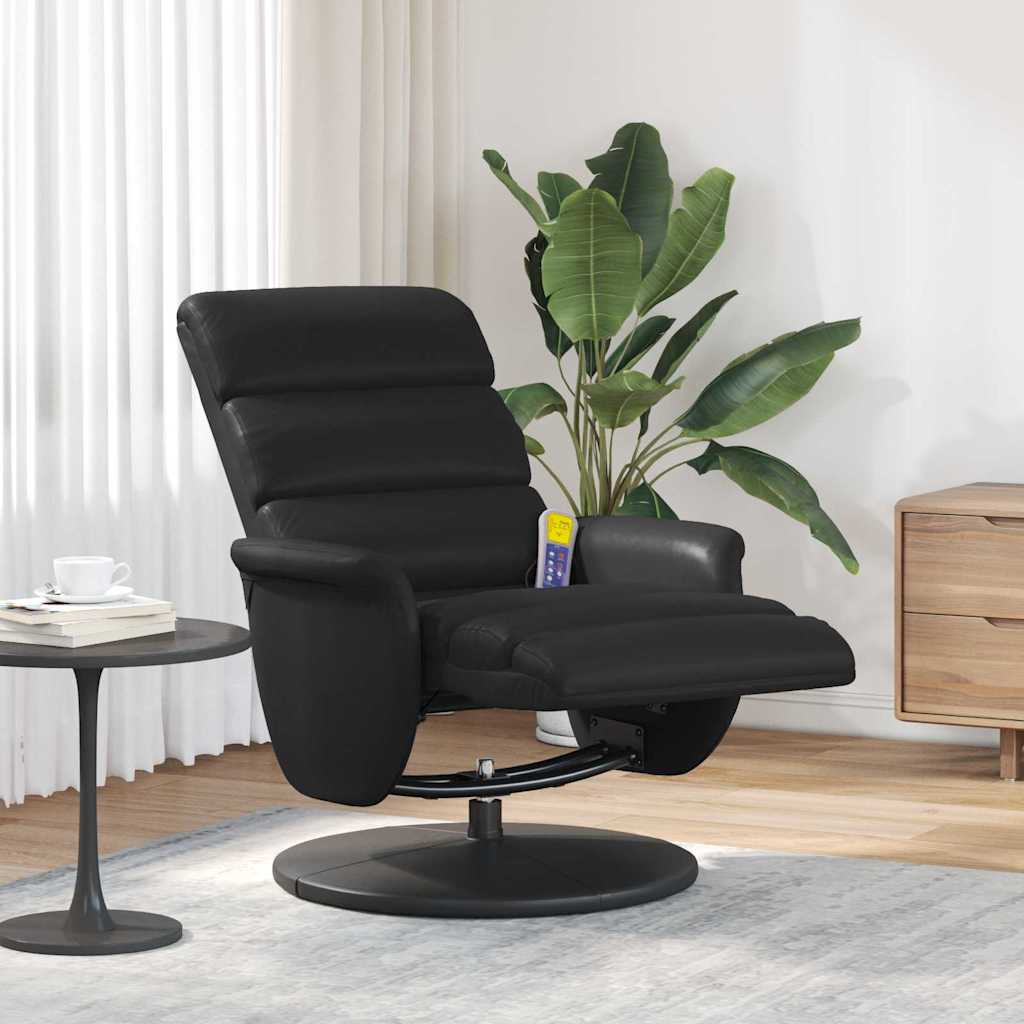 Massage Relaxsessel Schwarz Kunstleder