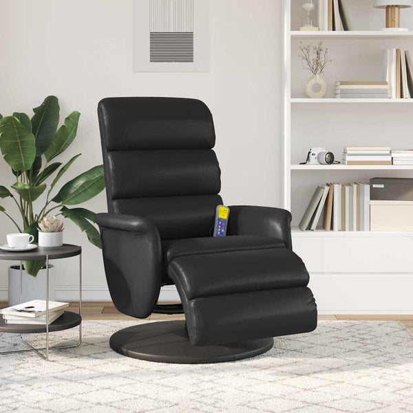 Massage Relaxsessel Schwarz Kunstleder