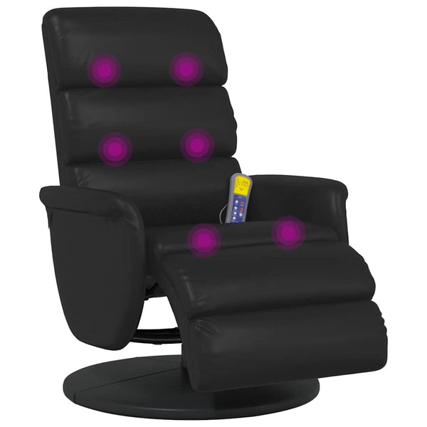 Massage Relaxsessel Schwarz Kunstleder