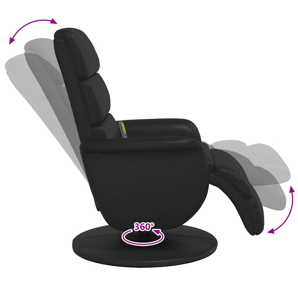 Massage Relaxsessel Schwarz Kunstleder