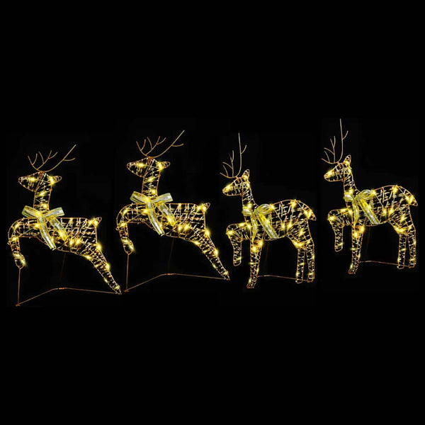 LED Rentiere Gold 4er Set