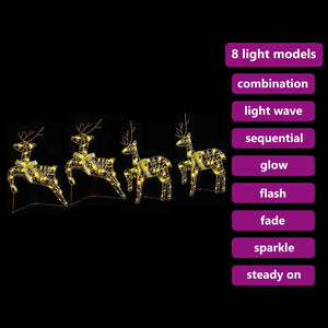 LED Rentiere Gold 4er Set