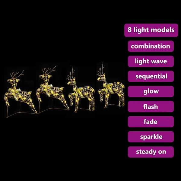 LED Rentiere Gold 4er Set