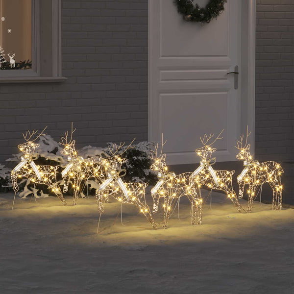 LED Rentiere Gold 6er Set