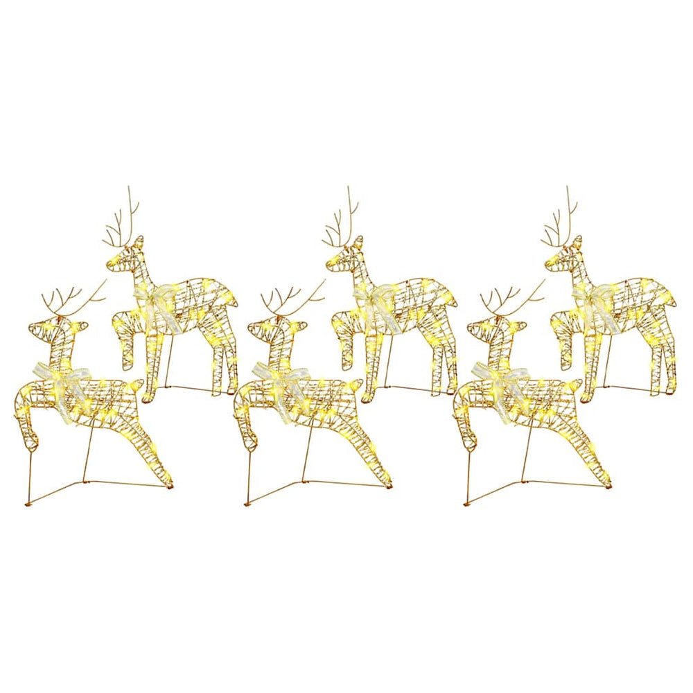 LED Rentiere Gold 6er Set