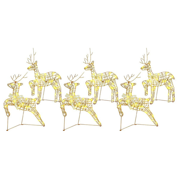 LED Rentiere Gold 6er Set