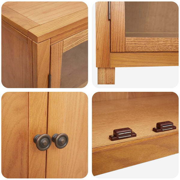 Aufbewahrungsmöbel Set, 2-teilig, Naturholz & Eiche