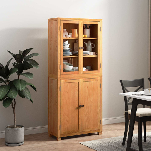Aufbewahrungsmöbel Set, 2-teilig, Naturholz & Eiche