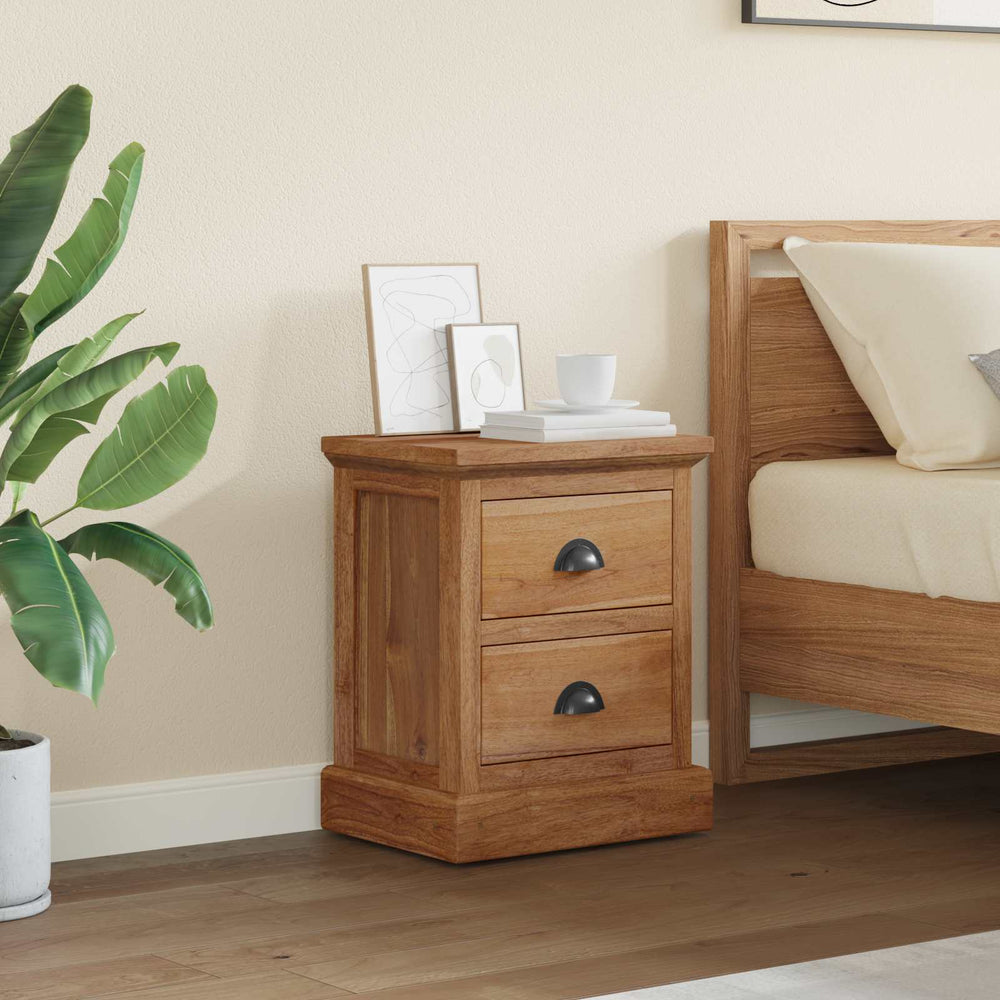 vidaXL Nightstand with Drawers Natural 40 x 30 x 50 cm Solid Teak Wood