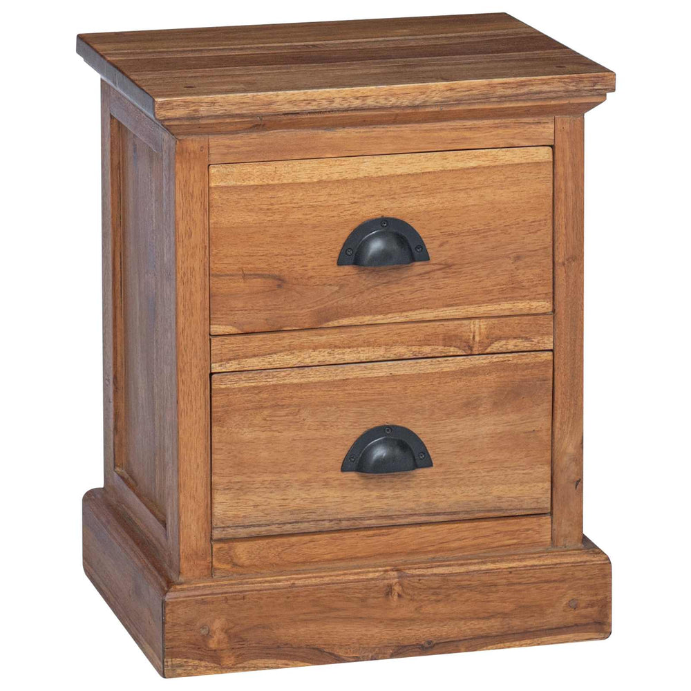 vidaXL Nightstand with Drawers Natural 40 x 30 x 50 cm Solid Teak Wood