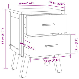 Nachttisch Teakholz Massiv 40x35x55 cm
