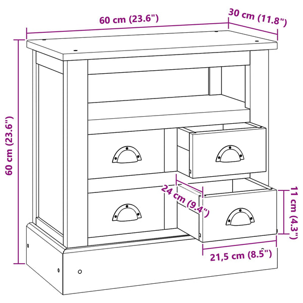 Teak Aufbewahrungsschrank Naturholz 60cm
